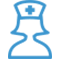 icon of a blue nurse outline